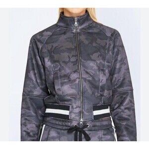 VERONICA BEARD x BANDIER Jacket XS Black Camo Wilma Track Jacket Only
